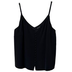 Madewell 100% Silk Black Camisole Tank Top Adjustable Straps XS-S